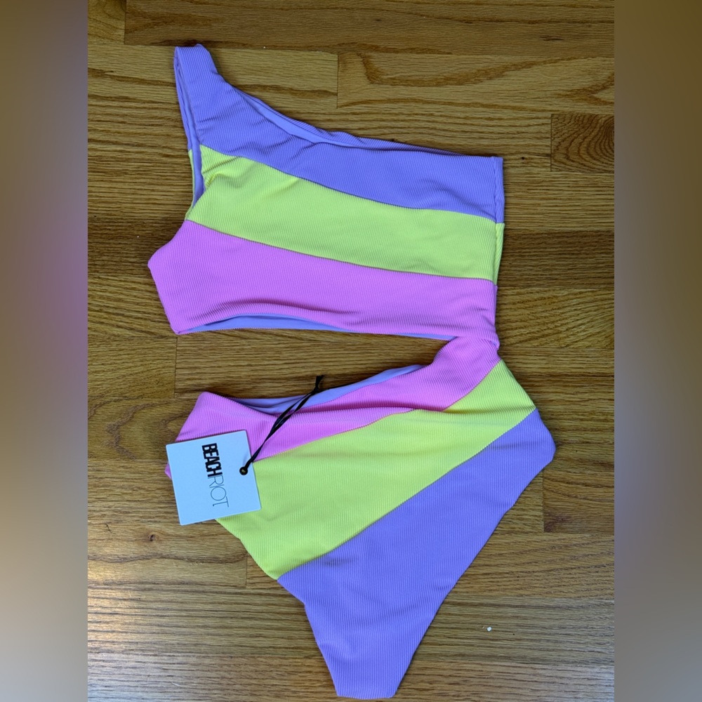 Beach Riot Joyce One Piece Sublime Spring Colorblock- Size Small - Picture 11 of 16